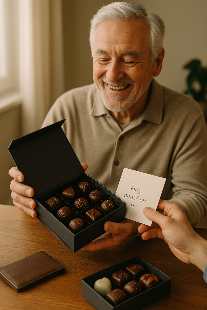 Regalos con bombones para padres mayores