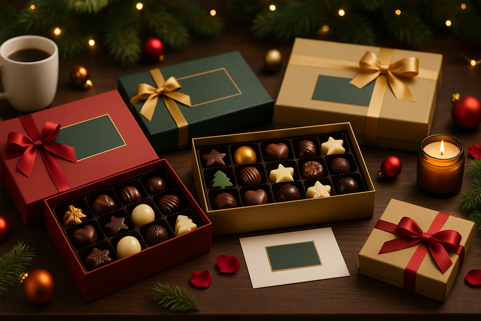 Bombones navideños con el logo de tu empresa