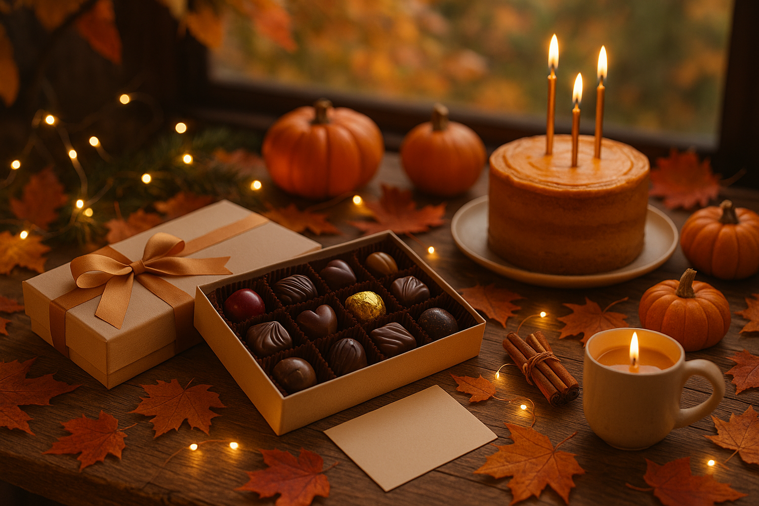 Ideas de cumpleaños en otoño con bombones