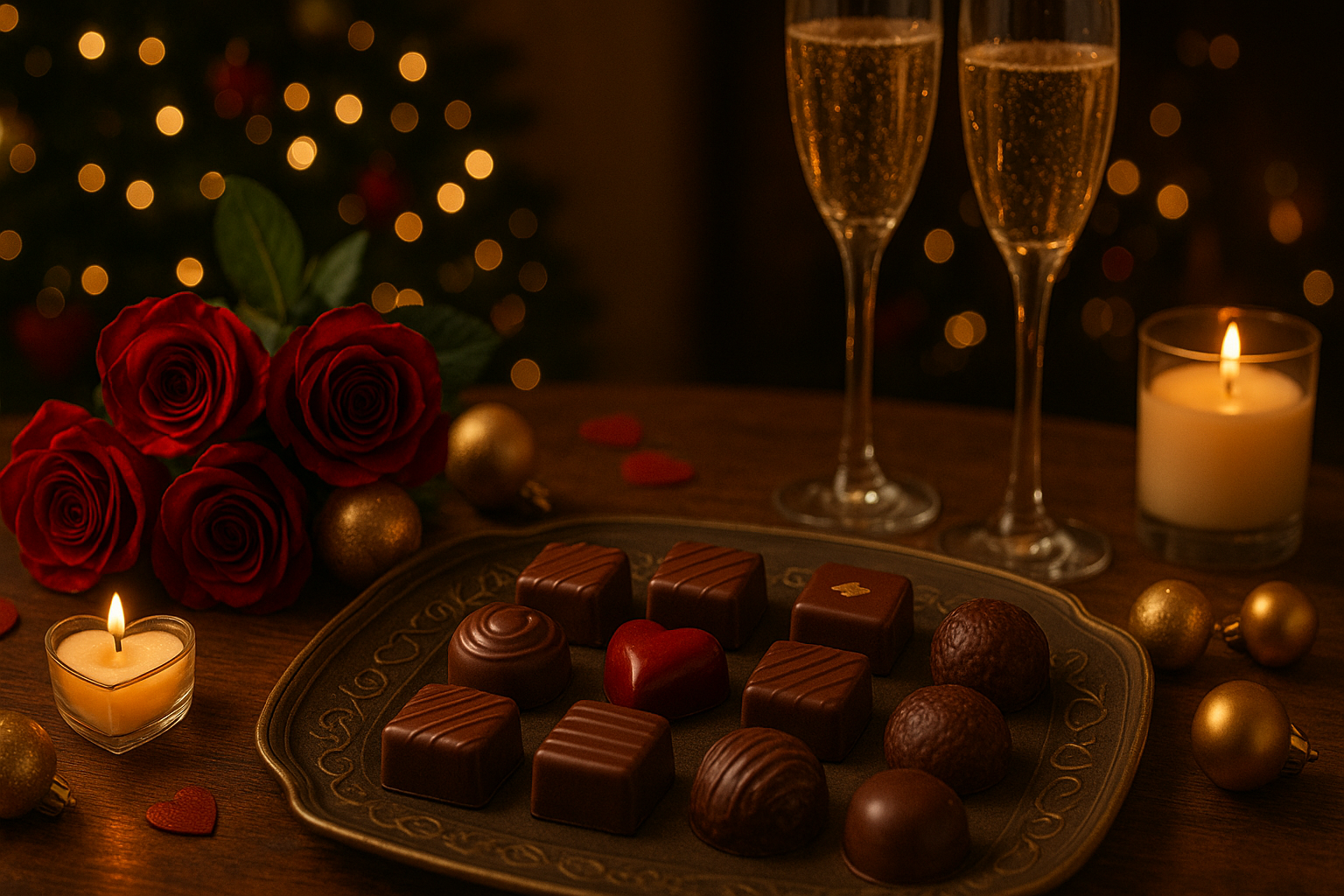 Bombones con frases románticas para Navidad